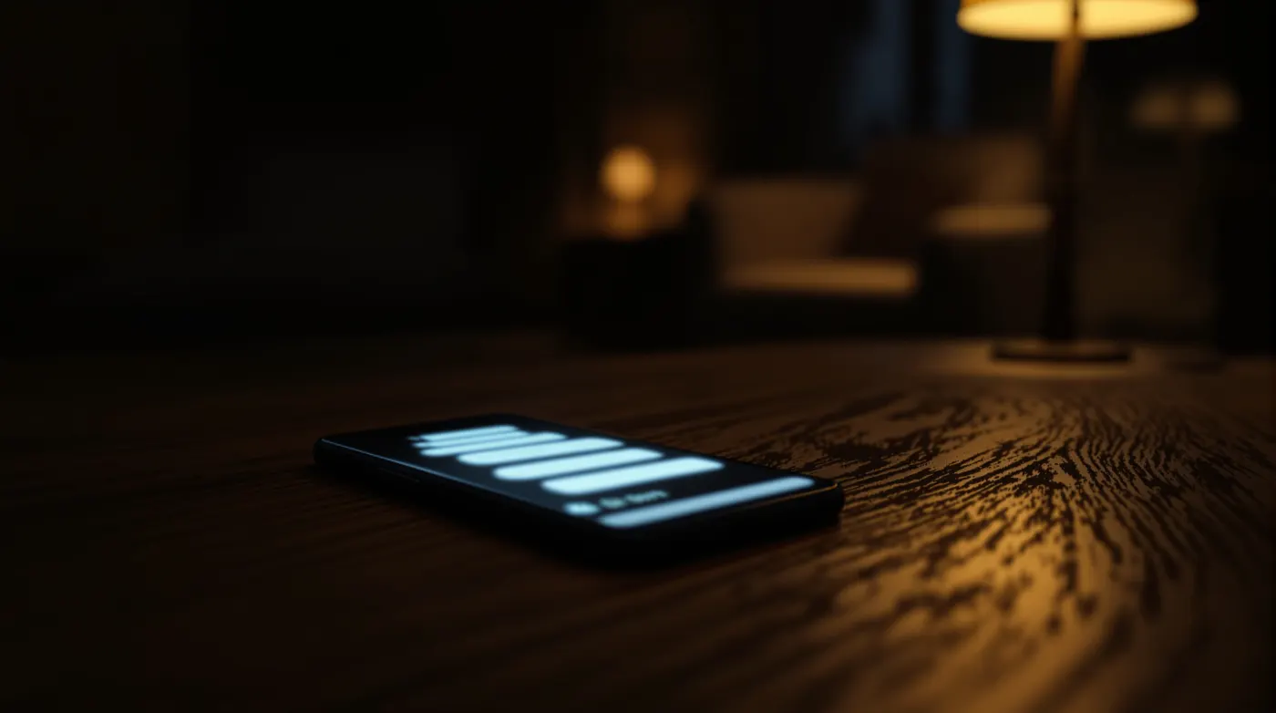 Harry AI therapy chatbot conversation glowing on a phone in a dim room