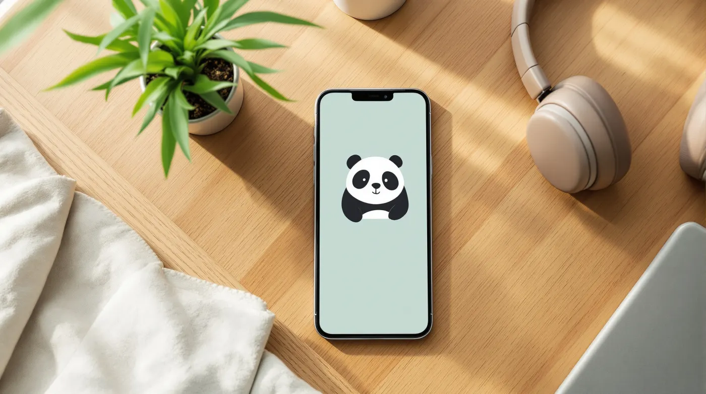 Panda AI therapy app screen with a panda mascot theme