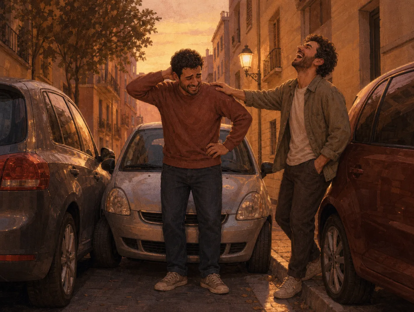 Outcome bias: a friend praises a driver for a risky tight parking squeeze that happened to work out.