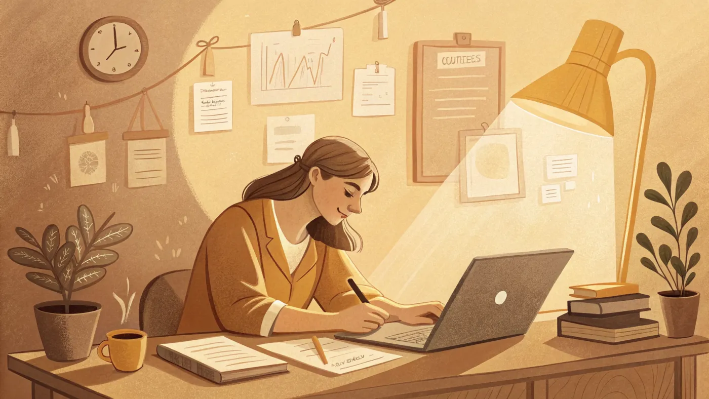 Illustration of a student earning an online master's in clinical psychology