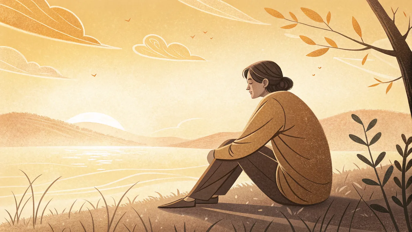 Illustration representing the lasting impact of trauma in PTSD (post-traumatic stress disorder)
