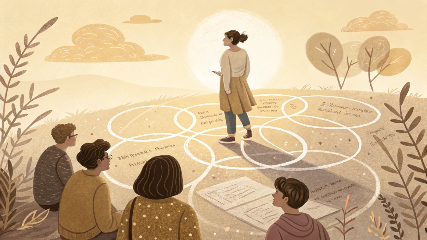 Illustration of a person within overlapping social groups