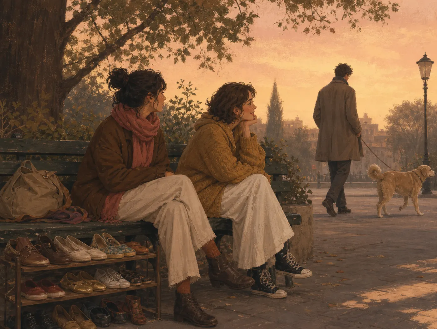 What's My Type? Quiz: The Partner You Are Drawn To: a woman on a park bench glancing at a passing stranger
