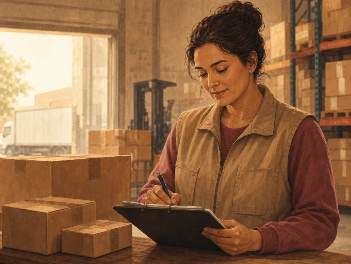 ISTJ Personality Type: The Logistician: a supervisor checking boxes against a clipboard inventory log