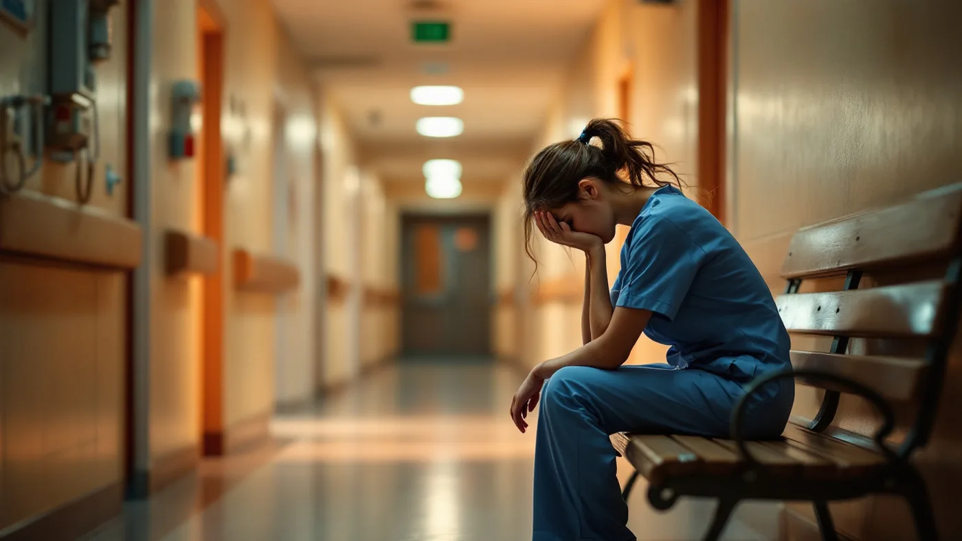 Burnout statistics 2026: a worker pausing beside a window after a demanding day