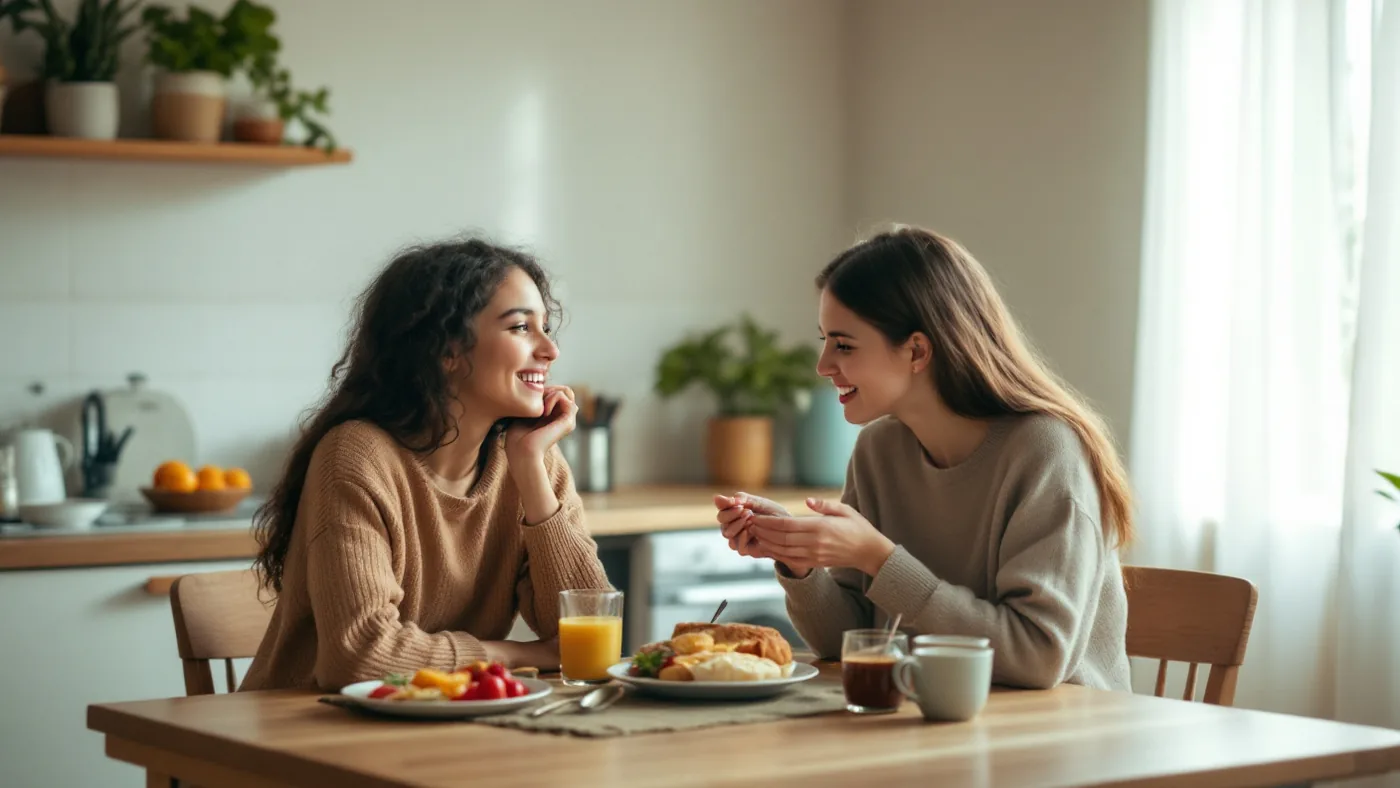 Eating disorder statistics 2026: a young woman sitting at a kitchen table in soft morning light, looking out of the window