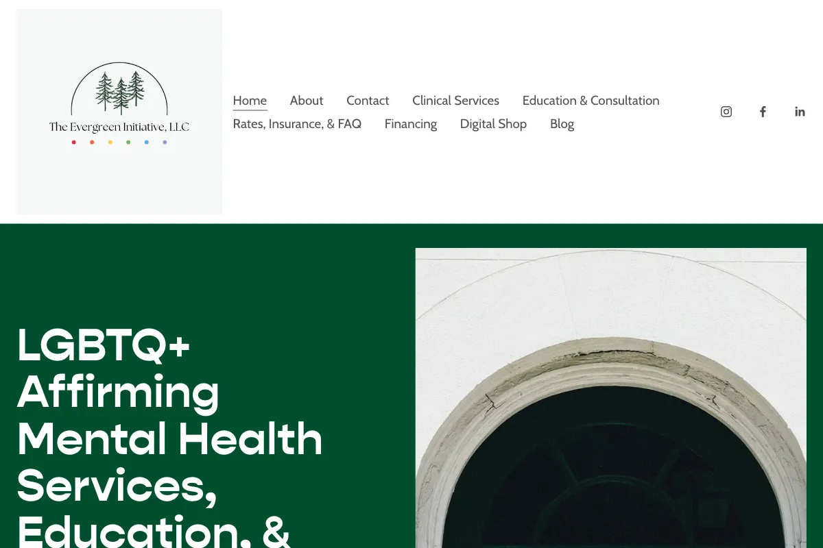 theevergreeninitiativellc.com home page, captured September 27, 2026
